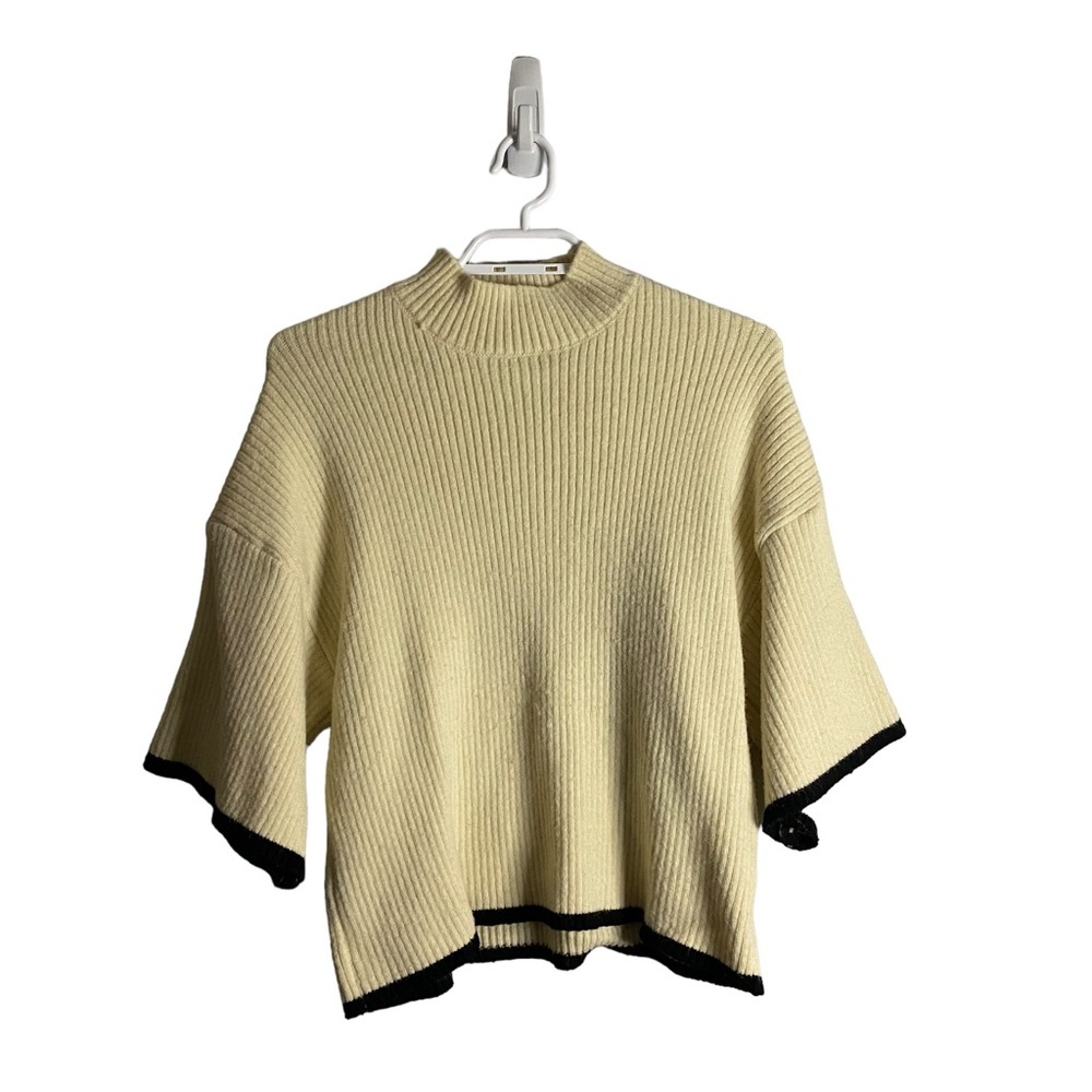 Jon & Anna Women's Cream Mock Neck Bell Sleeve Sweater